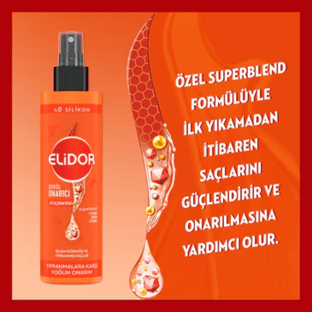 Elidor Superblend Sıvı Saç Bakım Kremi Anında Onarıcı C Vitamini Keratin Seramid 200 ml