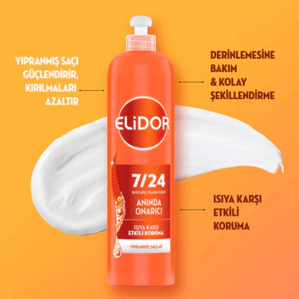 Elidor 7/24 Kurtarıcı Saç Bakım Kremi Anında Onarıcı Yıpranmış Saçlar 240 ml