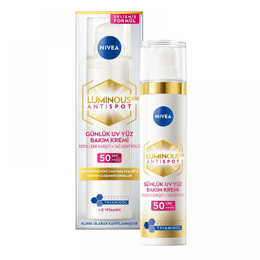 Nivea Luminous630 Thiamidol Etkili Leke Karşıtı Gündüz Yüz Kremi 40ml, SPF50 UV Koruma